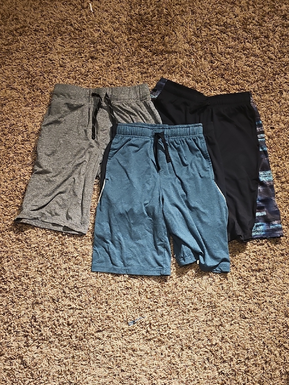 Kids Athletic Shorts Pack - Blue, Gray, Black